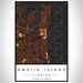 Amelia Island Florida Map Print Portrait Orientation in Ember Style With Shaded Background