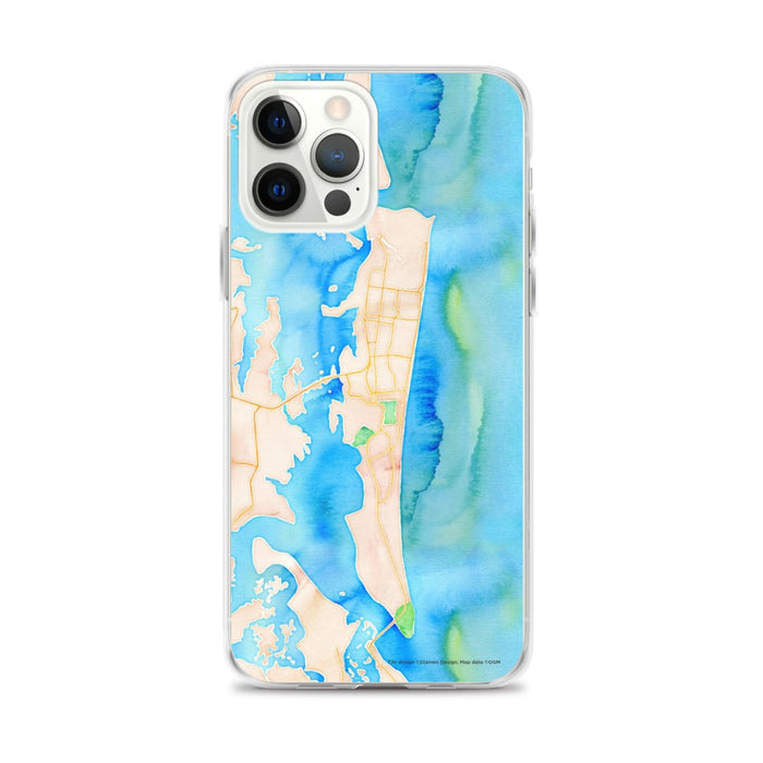 Custom Amelia Island Florida Map iPhone 12 Pro Max Phone Case in Watercolor