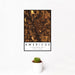 12x18 Americus Georgia Map Print Portrait Orientation in Ember Style With Small Cactus Plant in White Planter
