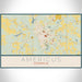 Americus Georgia Map Print Landscape Orientation in Woodblock Style With Shaded Background