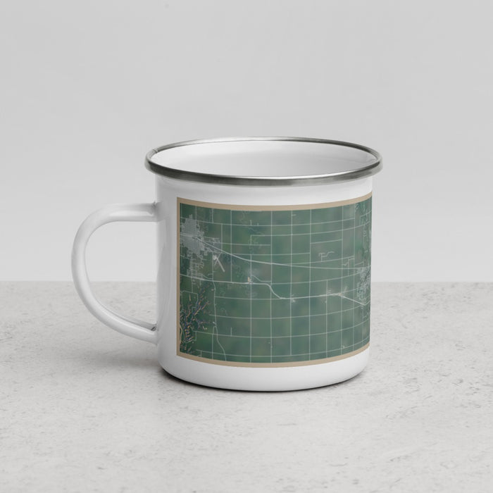 Left View Custom Ames Iowa Map Enamel Mug in Afternoon