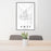 24x36 Ames Iowa Map Print Portrait Orientation in Classic Style Behind 2 Chairs Table and Potted Plant