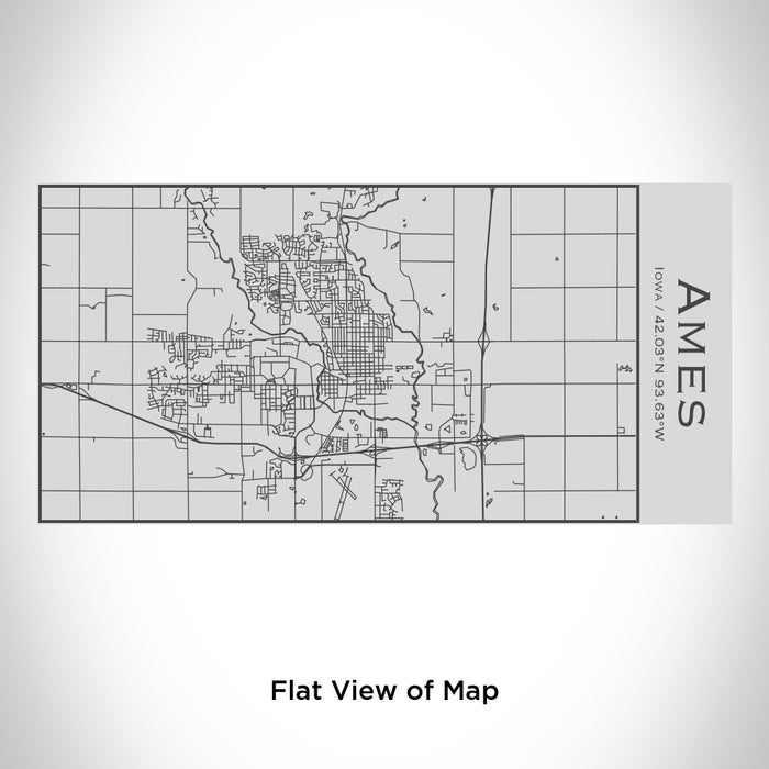 Rendered View of Ames Iowa Map Engraving on 17oz Stainless Steel Insulated Cola Bottle