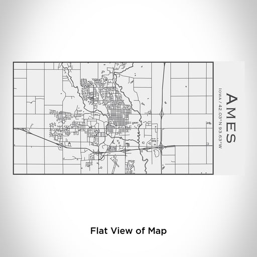 Rendered View of Ames Iowa Map Engraving on 17oz Stainless Steel Insulated Cola Bottle in White