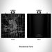 Rendered View of Ames Iowa Map Engraving on 6oz Stainless Steel Flask in Black