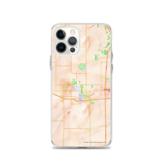 Custom Ames Iowa Map iPhone 12 Pro Phone Case in Watercolor