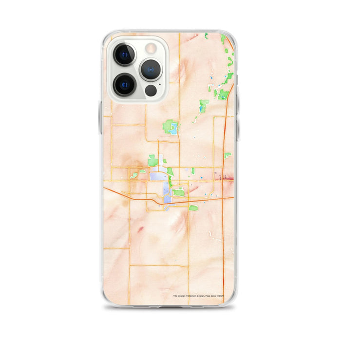 Custom Ames Iowa Map iPhone 12 Pro Max Phone Case in Watercolor