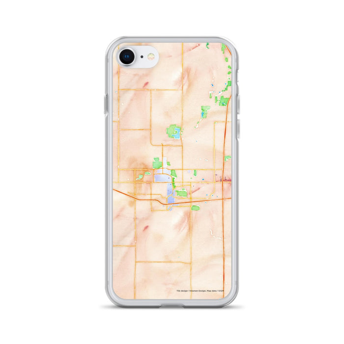 Custom Ames Iowa Map iPhone SE Phone Case in Watercolor