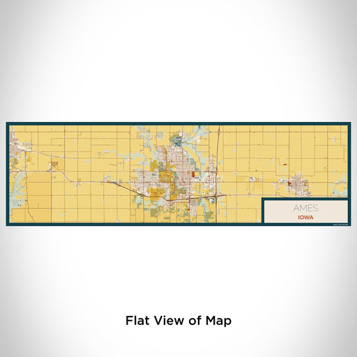 Flat View of Map Custom Ames Iowa Map Enamel Mug in Woodblock