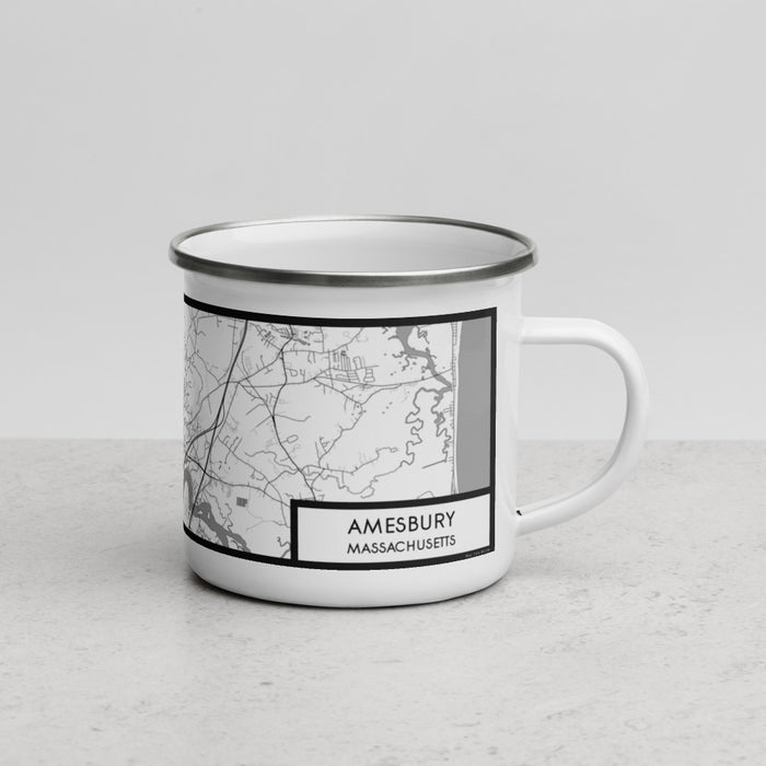 Right View Custom Amesbury Massachusetts Map Enamel Mug in Classic