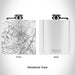Rendered View of Amesbury Massachusetts Map Engraving on 6oz Stainless Steel Flask in White
