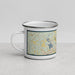 Left View Custom Amesbury Massachusetts Map Enamel Mug in Woodblock