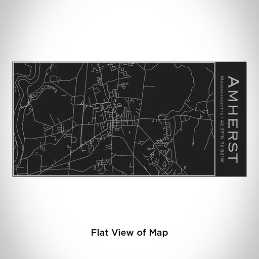 Rendered View of Amherst Massachusetts Map Engraving on 17oz Stainless Steel Insulated Cola Bottle in Black