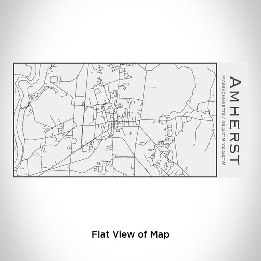 Rendered View of Amherst Massachusetts Map Engraving on 17oz Stainless Steel Insulated Cola Bottle in White