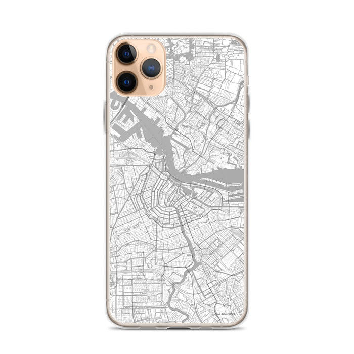 Custom iPhone 11 Pro Max Amsterdam Netherlands Map Phone Case in Classic