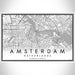 Amsterdam Netherlands Map Print Landscape Orientation in Classic Style With Shaded Background