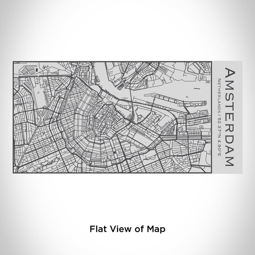 Rendered View of Amsterdam Netherlands Map Engraving on 17oz Stainless Steel Insulated Cola Bottle