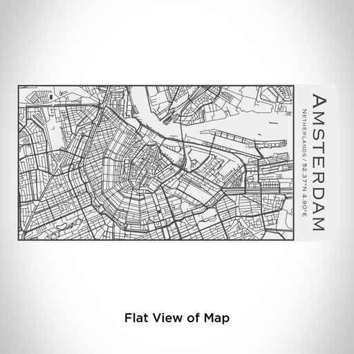 Rendered View of Amsterdam Netherlands Map Engraving on 17oz Stainless Steel Insulated Cola Bottle in White