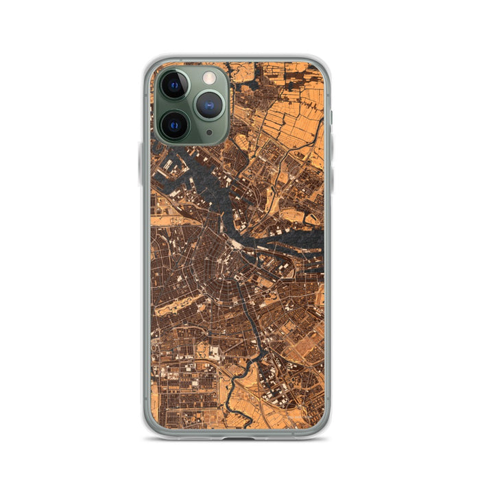 Custom iPhone 11 Pro Amsterdam Netherlands Map Phone Case in Ember