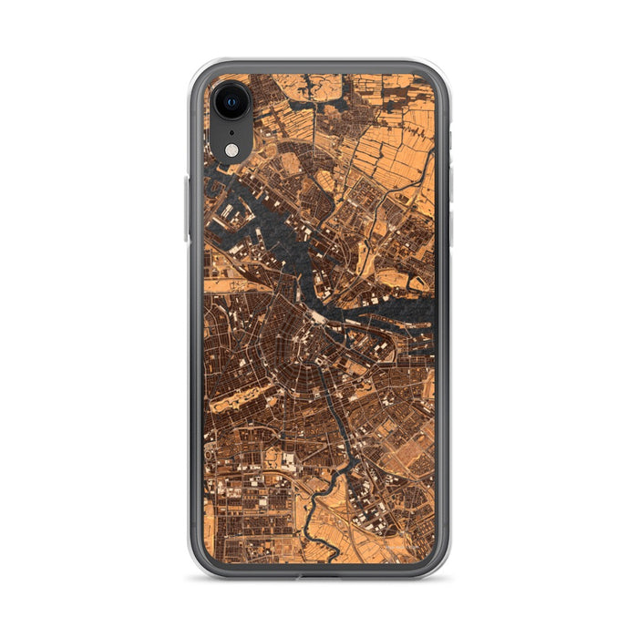 Custom iPhone XR Amsterdam Netherlands Map Phone Case in Ember
