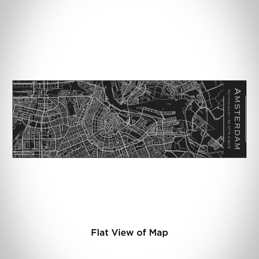 Rendered View of Amsterdam Netherlands Map Engraving on 10oz Stainless Steel Insulated Cup with Sliding Lid in Black