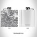 Rendered View of Amsterdam Netherlands Map Engraving on 6oz Stainless Steel Flask in White