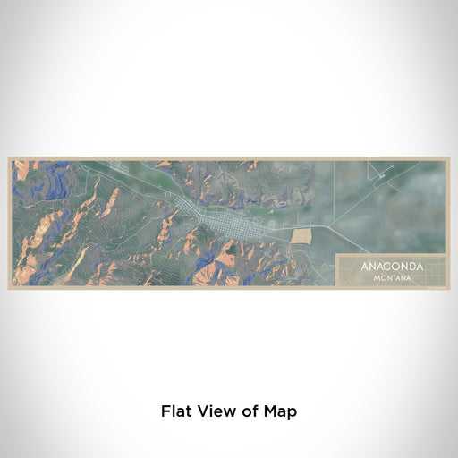 Flat View of Map Custom Anaconda Montana Map Enamel Mug in Afternoon