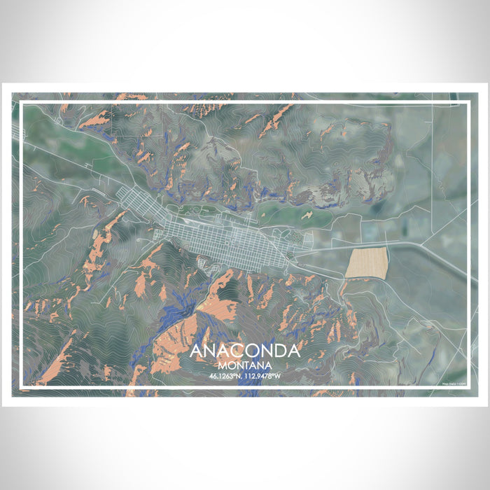 Anaconda - Montana Map Print in Afternoon โ JACE Maps