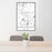 24x36 Anaconda Montana Map Print Portrait Orientation in Classic Style Behind 2 Chairs Table and Potted Plant