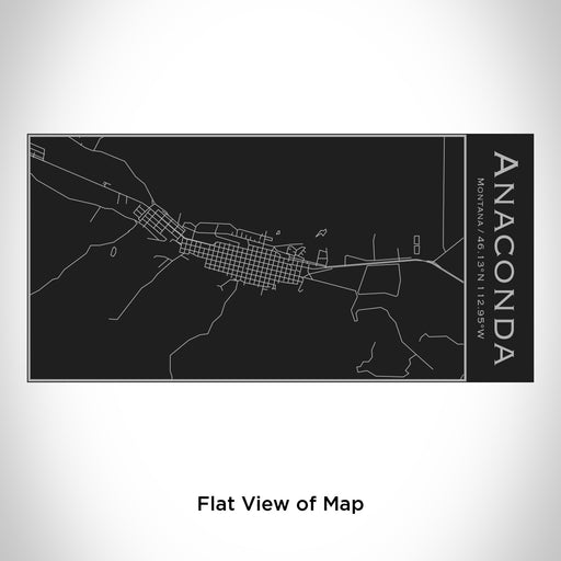 Rendered View of Anaconda Montana Map Engraving on 17oz Stainless Steel Insulated Cola Bottle in Black