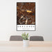 24x36 Anaconda Montana Map Print Portrait Orientation in Ember Style Behind 2 Chairs Table and Potted Plant