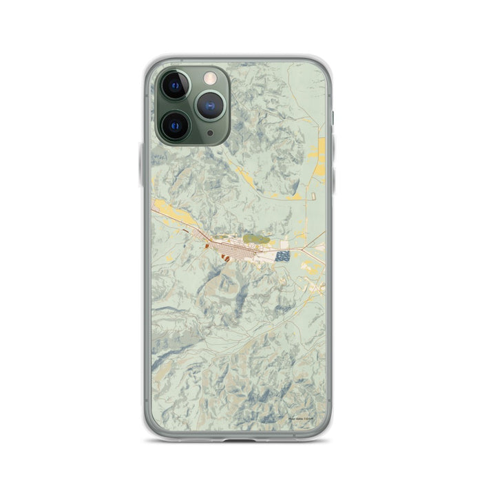 Custom Anaconda Montana Map Phone Case in Woodblock