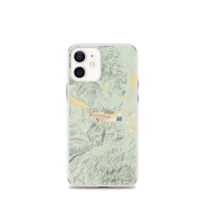 Custom Anaconda Montana Map iPhone 12 mini Phone Case in Woodblock