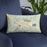 Custom Anaconda Montana Map Throw Pillow in Woodblock on Blue Colored Chair