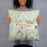 Person holding 18x18 Custom Anaconda Montana Map Throw Pillow in Woodblock
