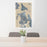 24x36 Anacortes Washington Map Print Portrait Orientation in Afternoon Style Behind 2 Chairs Table and Potted Plant