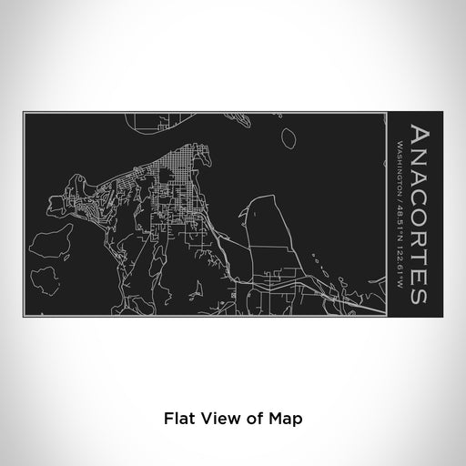 Rendered View of Anacortes Washington Map Engraving on 17oz Stainless Steel Insulated Cola Bottle in Black