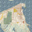 Anacortes Washington Map Print in Woodblock Style Zoomed In Close Up Showing Details