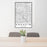 24x36 Anaheim California Map Print Portrait Orientation in Classic Style Behind 2 Chairs Table and Potted Plant