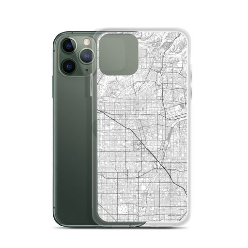 Custom Anaheim California Map Phone Case in Classic on Table with Laptop and Plant