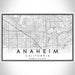 Anaheim California Map Print Landscape Orientation in Classic Style With Shaded Background