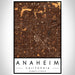 Anaheim California Map Print Portrait Orientation in Ember Style With Shaded Background