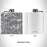 Rendered View of Anaheim California Map Engraving on 6oz Stainless Steel Flask in White