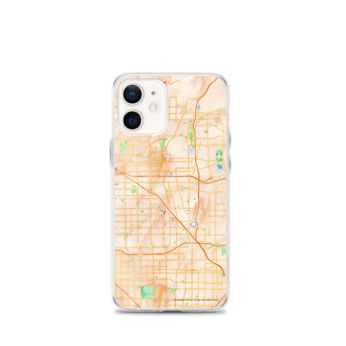 Custom Anaheim California Map iPhone 12 mini Phone Case in Watercolor