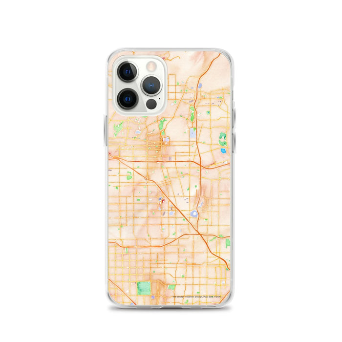 Custom Anaheim California Map iPhone 12 Pro Phone Case in Watercolor