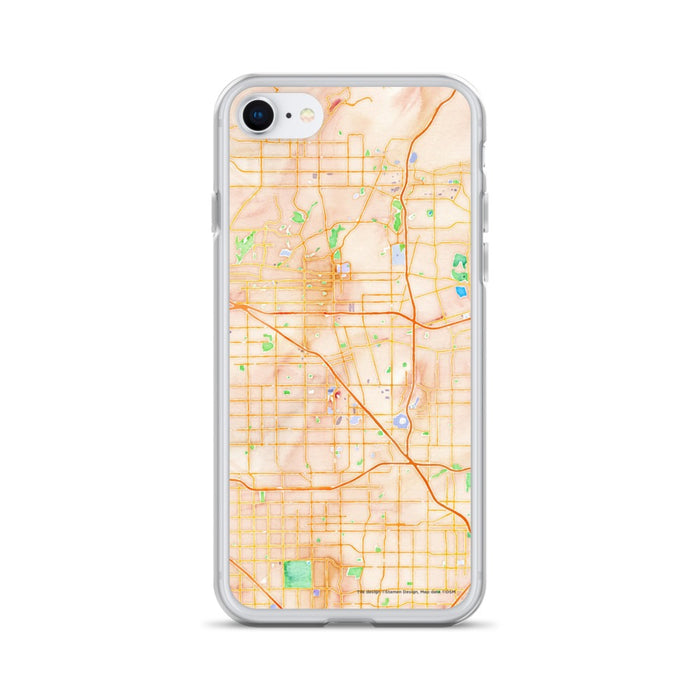 Custom Anaheim California Map iPhone SE Phone Case in Watercolor