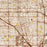 Anaheim California Map Print in Woodblock Style Zoomed In Close Up Showing Details