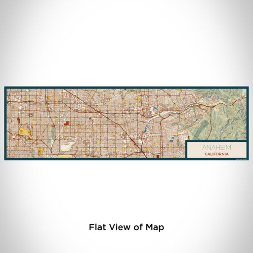 Flat View of Map Custom Anaheim California Map Enamel Mug in Woodblock
