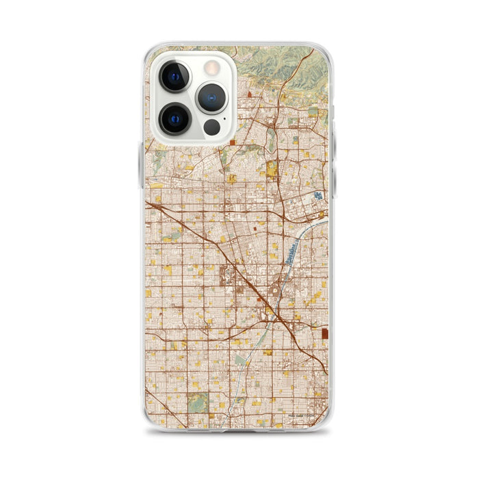 Custom Anaheim California Map iPhone 12 Pro Max Phone Case in Woodblock