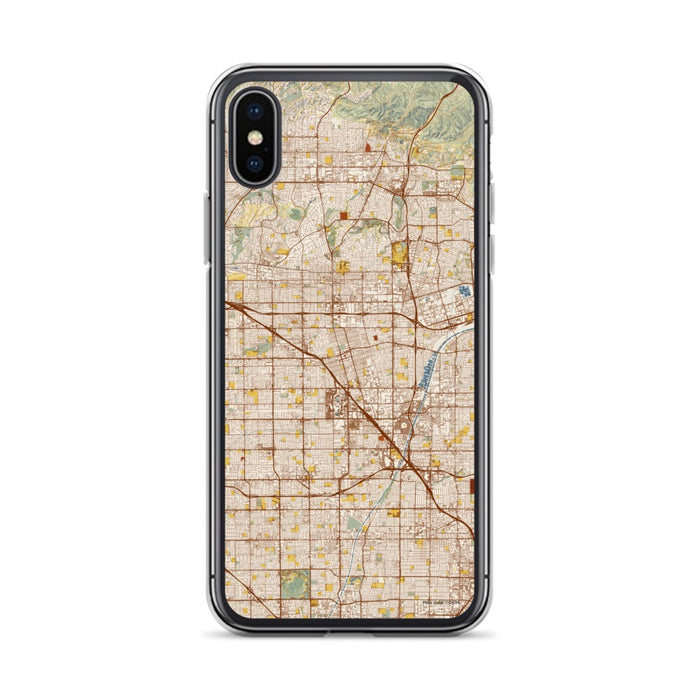 Custom Anaheim California Map Phone Case in Woodblock